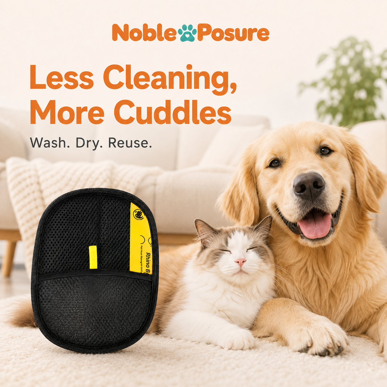 Noble Posture Pet Hair Remover Mitt